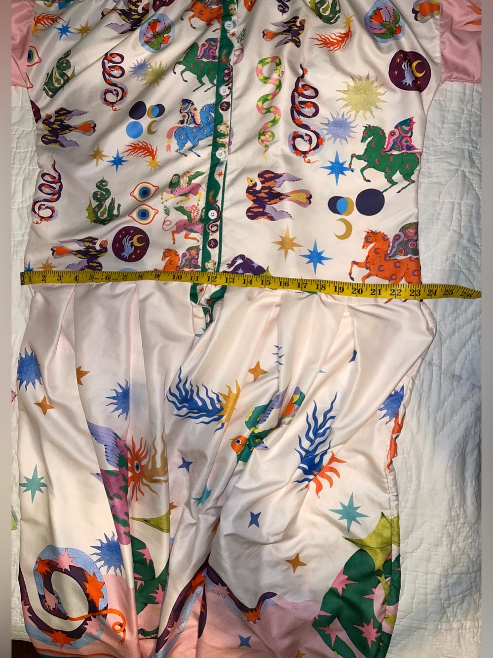 Multicolor Fantasy Print Long Sleeve Dress - Large - Picture 12 of 16